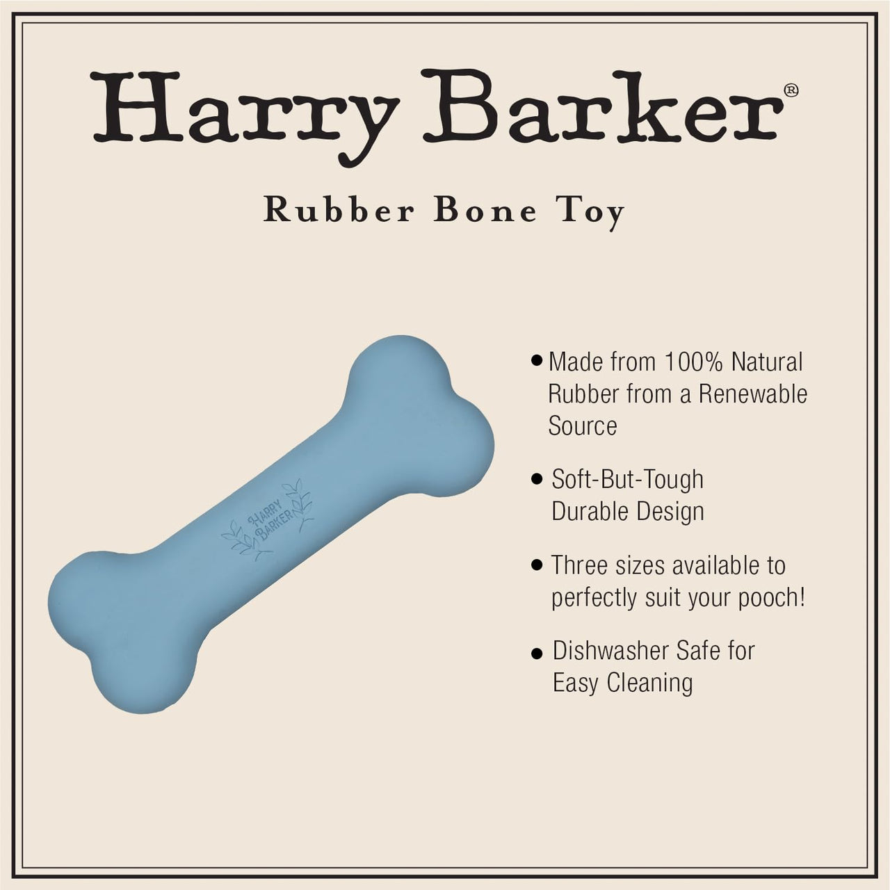 Harry Barker Rubber Balls and Rubber Chew Stick, Rubber Bone for Dogs - Medium Bone