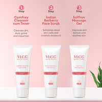 VLCC Party Glow Facial Kit - 60g | Intense Glow For Clear, Bright Skin | Special Occasion at Home Facial | With Indian Berberry, Saffron, Mulberry, and Hazlenut