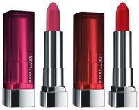 Maybelline New York Color Sensational Creamy Matte Lipstick, 680 Mesmerizing Magenta, 3.9g and Maybelline New York Color Sensational Creamy Matte Lipstick, 640 Red Liberation, 3.9g