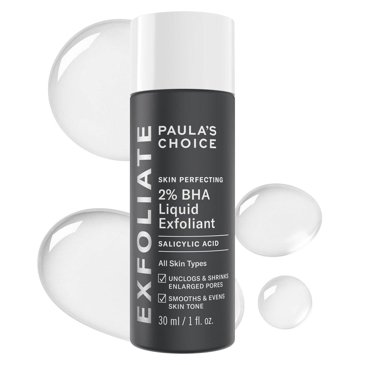 PAULA'S CHOICE SKIN PERFECTING 2% BHA Liquid Salicylic Acid Exfoliant-Facial Exfoliant for Blackheads, Enlarged Pores, Wrinkles, Fine Lines- 30 ml Bottle (Travel Size) (22016)
