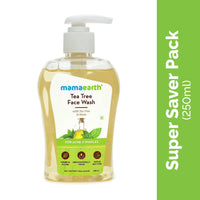 Mamaearth Tea Tree Oil Control Face Wash | Controls Acne & Pimples | Removes Excess Oil | For Oily and Sensitive Skin | For Men & Women | 250 ml