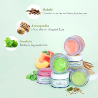 Just Herbs Ayurvedic Mint Lip Mask, Balm For Dark, Dry & Pigmented Lips - Vegan Lip Mask For Men & Women 15gm-Green