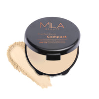 Mila Beauté Perfecting Compact Powder | Natural Matte Finish| Longstay with SPF 15 | Minimized Pores and Finelines | Controls Shine | Lightweight Compact Powder | Shade - (201 Natural, 16g)