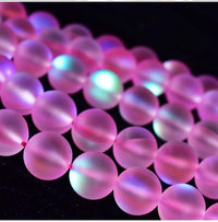 Asingeloo 38PCS 10mm Natural Pinkish Mystic Aura Quartz Gemstone Frosted Matte Titanium Round Loose Spacer Beads 15 inch Full Strand Crystal Healing Power Quartz Pink Mystic Aura