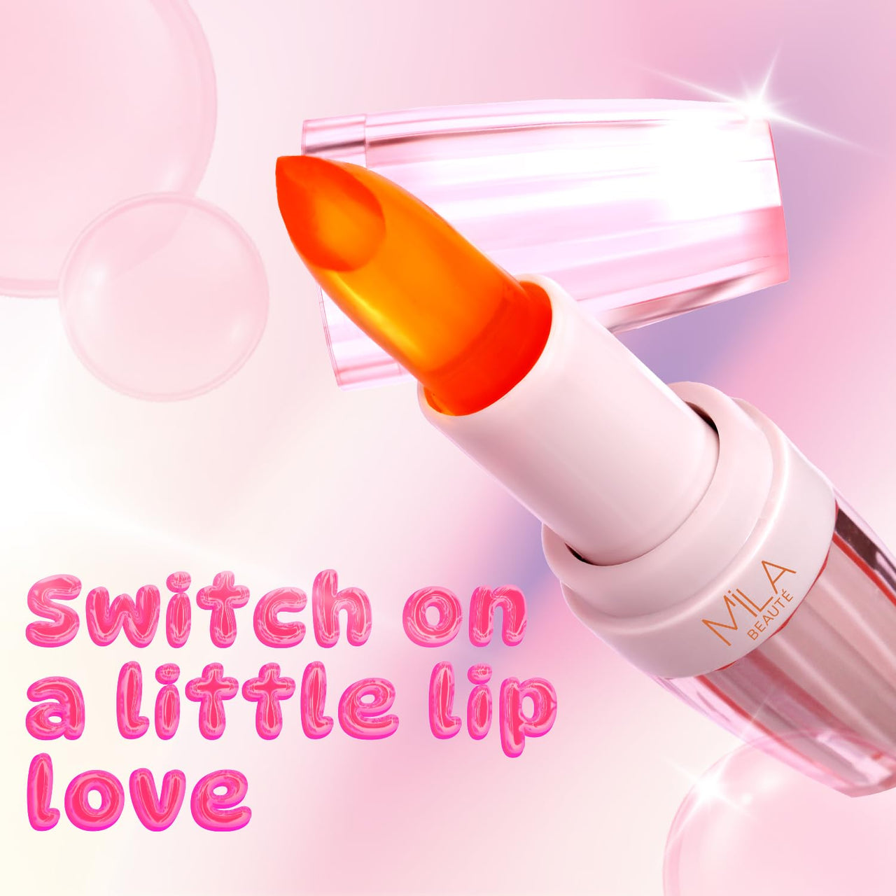 Mila Beauté Colour Switch pH Tinted Lip Balm | Hydrating Formula Enriched with Squalane & Rapeseed Oil I Brightens & Nourishes Dry | Pigmented Lips I Long Lasting Tinted Lip Balm for Soft Lips - (4.2g, Bubblegum)