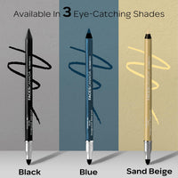 FACES CANADA Ultime Pro Intense Gel Kajal With Smudger & Sharpener - Blue, 1.2 g | 24 Hr Long Stay | Waterproof & Smudgeproof | One Swipe Smooth Application | 3-in-1 Kajal, Eyeliner, Smokey Eyeshadow