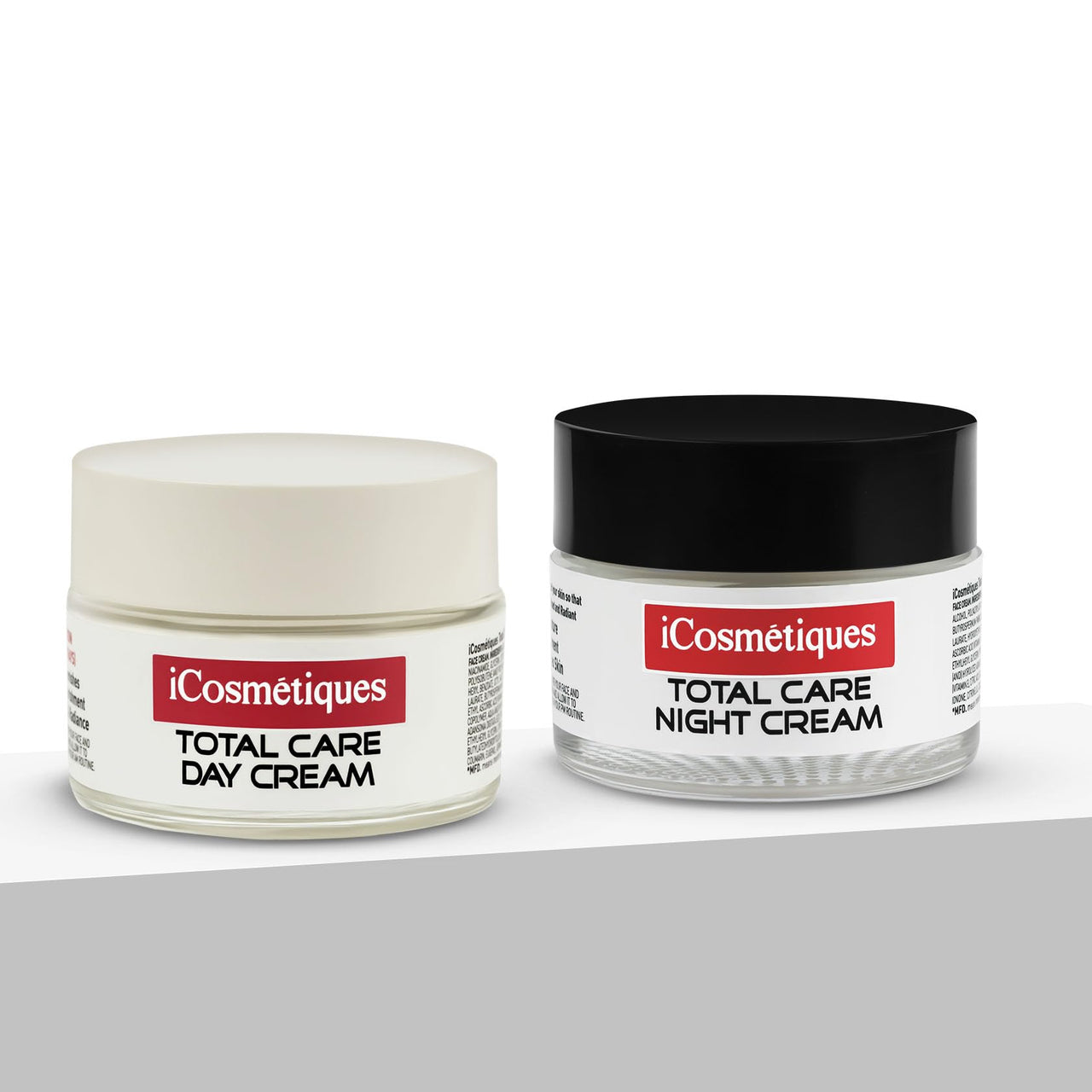 iCosmetiques Day & Night Cream Combo | Vitamins B3, C, E | Shea Butter & Glycerin | Glowing Skin | Mineral Oil & Silicone-Free | For Men And Women | 50g each