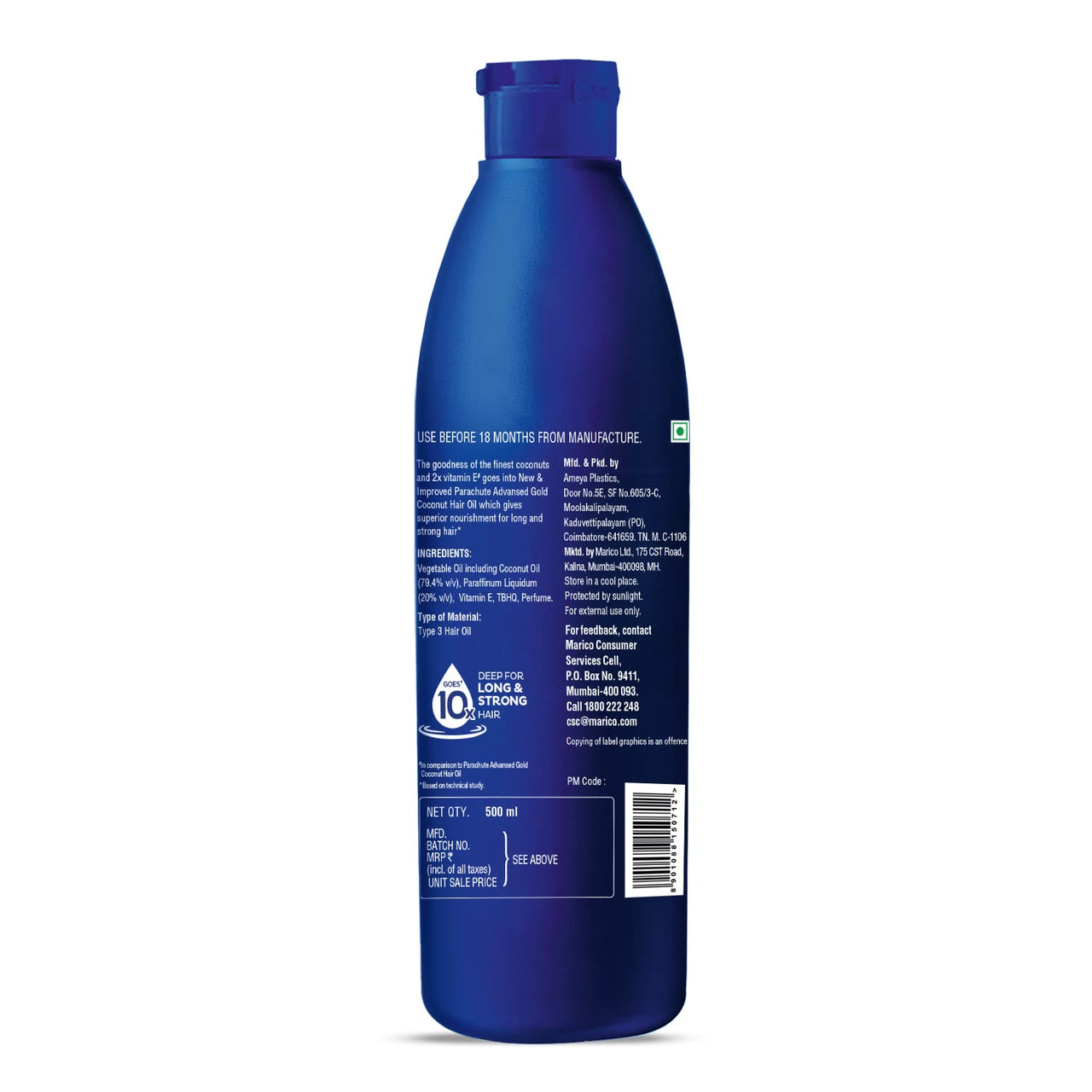 Parachute Advansed Gold Coconut Hair Oil, 400 ml