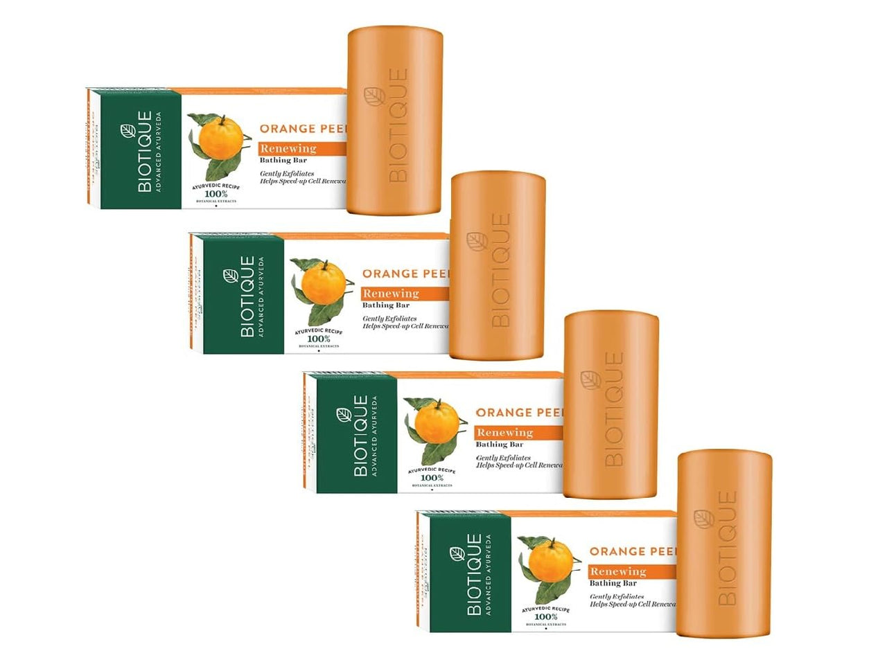 Biotique Bio Orange Peel Revitalizing Body Soap, 150 g, Pack of 4