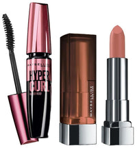 Maybelline New York Color Sensational Creamy Matte Lipstick, 656 Clay Crush, 3.9g and Maybelline New York Hypercurl Mascara Waterproof, Black, 9.2ml