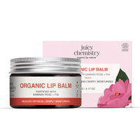 Juicy Chemistry Damask Rose & Fig Organic Lip Balm, 5 g | Enriched with Cocoa Butter, Jojoba & Apricot Oil to Smooth and Soften Dry, Chapped & Sensitive Lips | Lip Balm For Women & Men, Cruelty Free