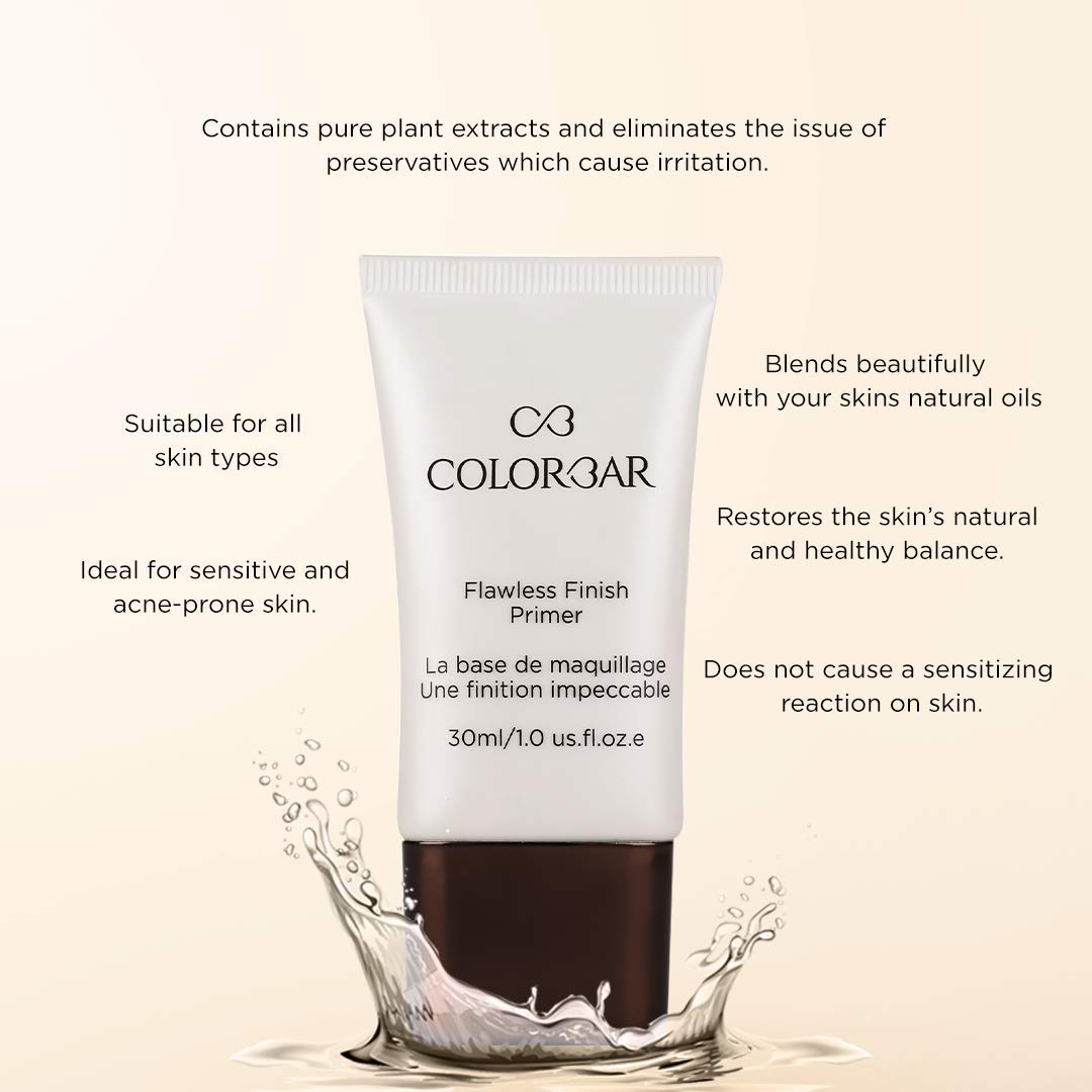 Colorbar Cosmetics Flawless Finish Primer 30 ml, Transparent |Moisturizes Skin | Gel based light weight formula |Provides Radiant & Smooth Finish (Pack of 3)