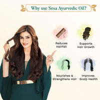 SESA Ayurvedic Hair Oil 200Ml + Anti Hairfall Shampoo 500Ml Combo Pack Control Hair Fall Nourishes Scalp Help Hair Growth For Men & Women