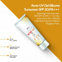 ACNE-UV Gel Sunscreen SPF 30 PA+++ | 30g (Pack 2) Sunscreen for Oily Skin Women & Men | Non-Comedogenic Silicone Gel | Visible Light Protection | Water Resistant | Suitable for All Skin Types