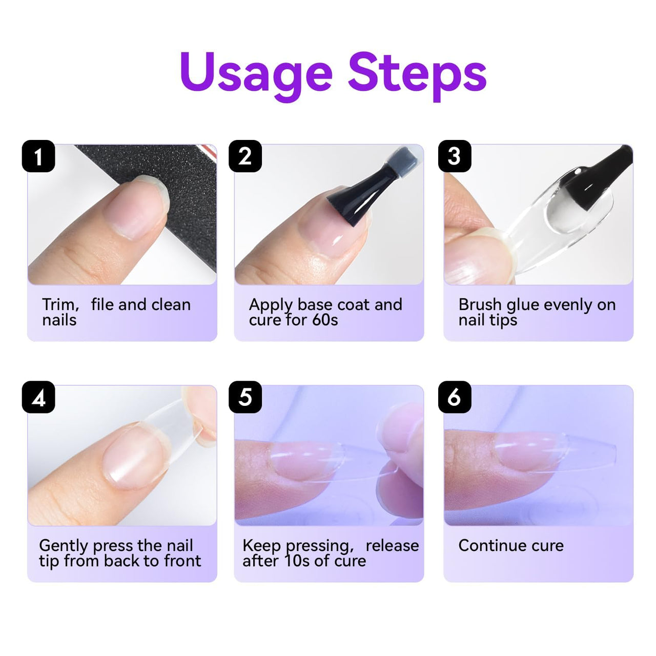 Bolt Bee 6-in-1 Glue 15ml – Base Coat, Nail Glue, Strengthener, Self-Leveling Gel, Slip Solution & Blooming Gel – Soak Off UV/LED Multi-Functional for Nail Art & Extensions