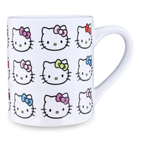 Silver Buffalo Sanrio Hello Kitty Faces and Bows Pattern Ceramic Coffee Mug, 14 Ounces