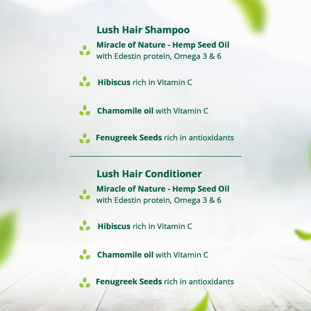 Hampa Hemp Nutraelixir Shampoo 200ml + Hampa Hemp Conditioner 200ml | Sulphate, paraben and silicon free shampoo and conditioner