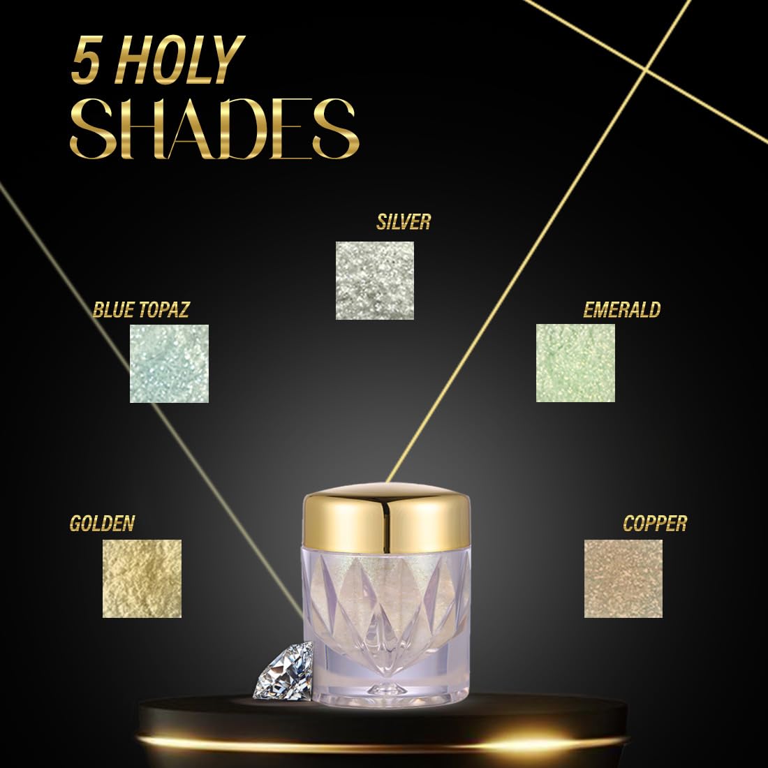 Coloressence Glow Dust Shimmer Highlighter from Gold Collection | Ultra Fine Eye Shimmers | Perfect for Eyes, Lips, Face & Body | No Sticking Glue Needed|Copper -1gm