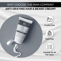 The Man Company Anti-Graying Hair & Beard Cream for Men | Delays Grays | Nourishes | Styles | Boosts Confidence | Toxin-Free | All Hair Types- 75 g