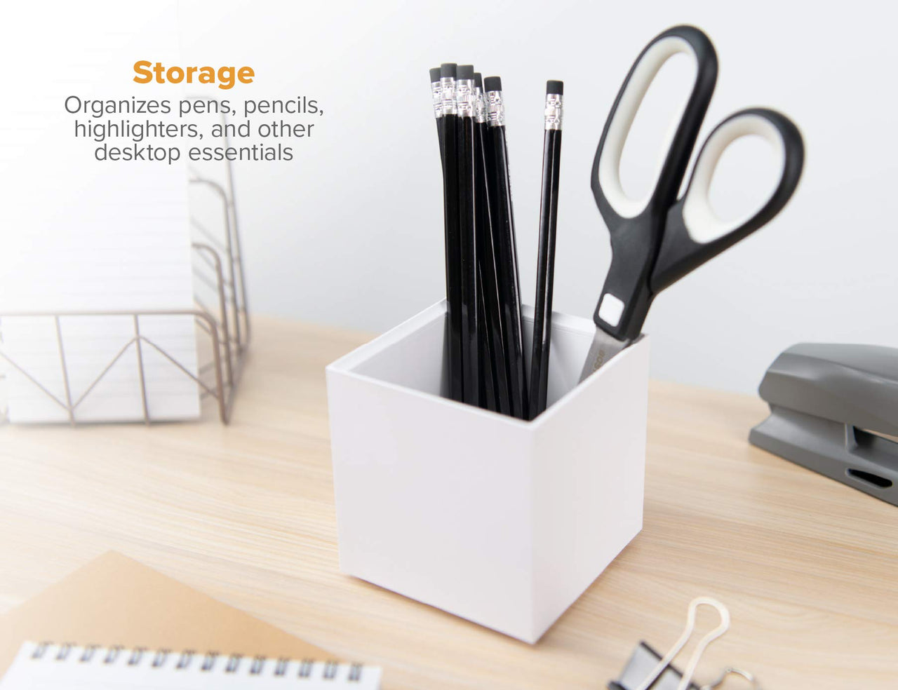 Bostitch Office Konnect Pencil Cup Desk Organizer, Pen Cup, 2-Pack, White Pencil Cup, 2-Pack