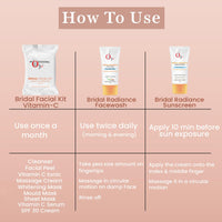 O3+ Radiance Skincare Combo With Bridal Facial Kit Vitamin C Glowing Skin 136g,Bridal Radiance Facewash 75g & Sunscreen 75g