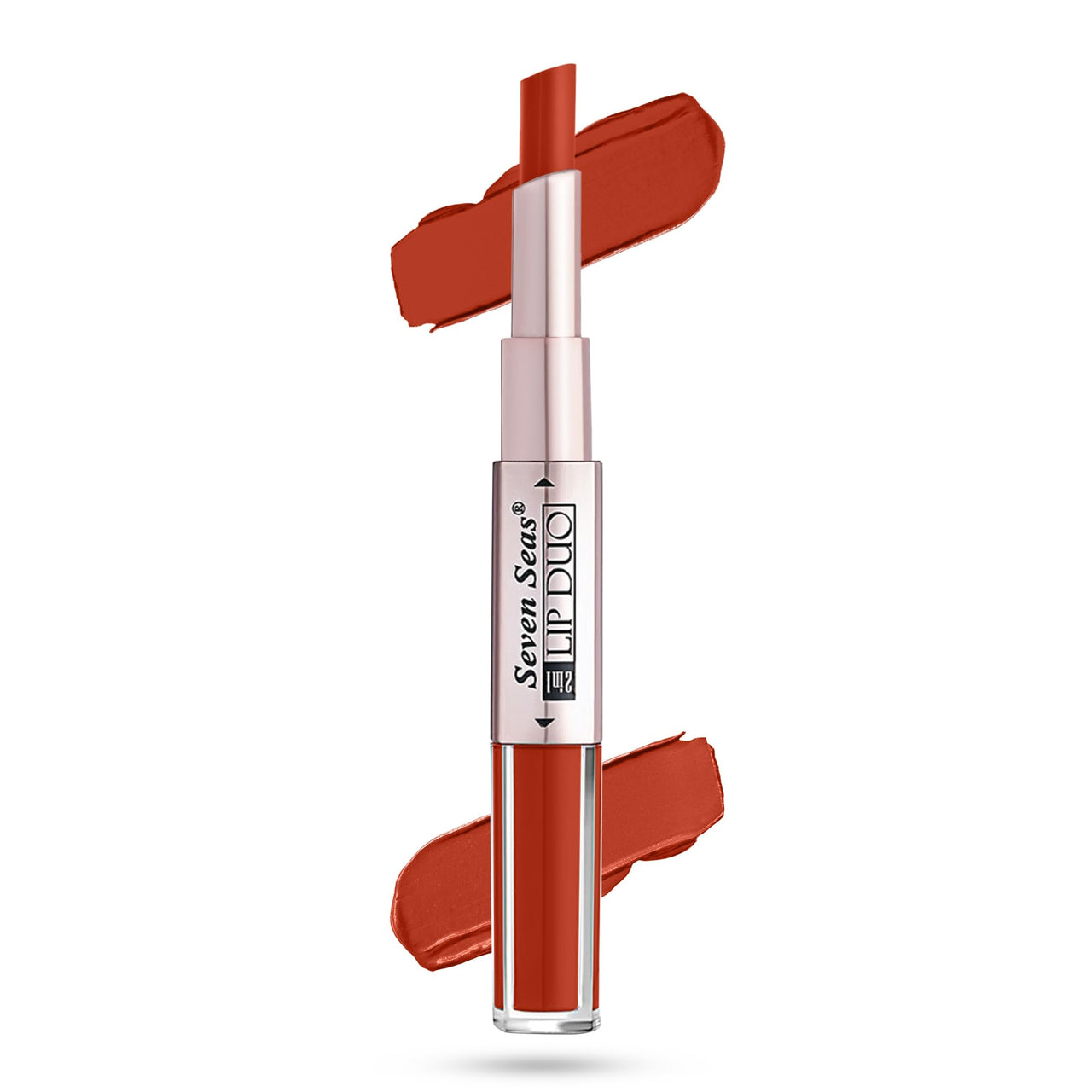 Seven Seas Lip Duo 2 In 1 Lipstick Matte Finish 2-in-1 Duo Liquid Lipstick with Matte Finish and Moisturizing Gloss (Roof Terracotta, 7ML)