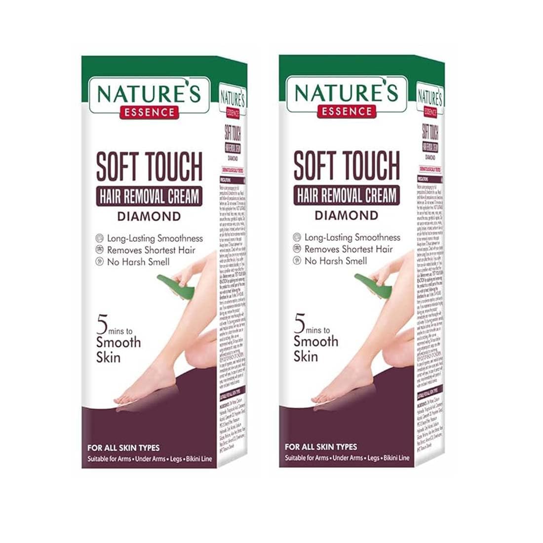 Nature's Essence Soft Touch Diamond Hair Removal Cream, 40+10gm, 50 g (Pack of 2)