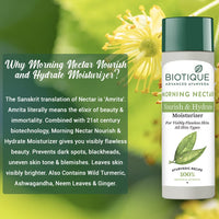 Biotique Morning Nectar Flawless Skin Moisturizer Cream | Prevents Dark Spots, Blackheads And Blemishes | Visibly Flawless Skin | Nourishes And Hydrates Skin| All Skin Types | 120Ml (Pack of 4)