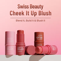 Swiss Beauty Cheek It Up Blush for Cheeks|Lumi-Matte Finish | Lightweight | Easily Blendable | With Jojoba Oil | Shade- Chic Me Up, 8g