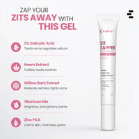 Euphor Teens | Acne Spot Corrector | ZIT ZAPPER Gel | Soothing, Invisible and Non-drying | Anti-Acne, Blackhead remover | Oily and Acne-prone Skin | 2% Salicylic Acid, Neem Extract, Zinc PCA, Niacinamide | PEG-free, Paraben-free, Sulphate-free | For 15yr+