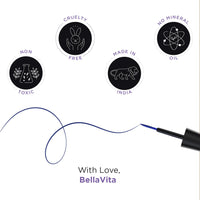 BELLAVITA Intense Drama Waterproof Eyeliner, Blue, Matte Finish, Smudge-Proof, Fast-Drying, Felt Tip Applicator, Enriched with Biotin, 3.5 ml