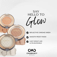 Charmacy Milano Baked Illuminator 03-4 g, Chrome Metallic Highlighter, Smooth Texture, Radiant Finish, Easy to Blend, Luminous Glow, Vegan, Cruelty-Free, Non - Toxin