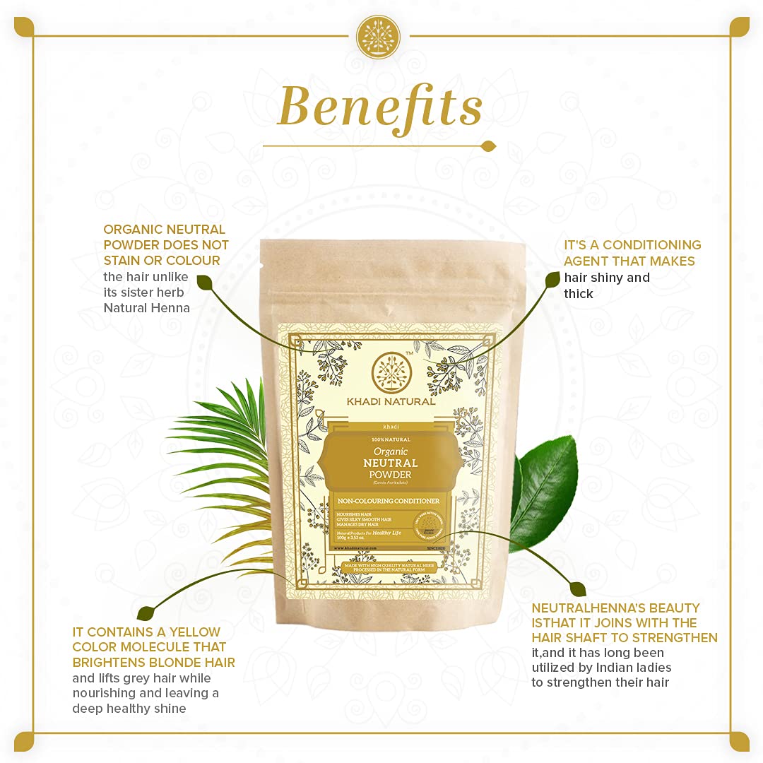 KHADI NATURAL Organic Neutral Powder Pack of 2 (Net Qt. 2x100) 200gm