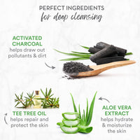 WOW Skin Science Charcoal Foaming Face Wash | Built in Brush for Deep Cleansing | All Skin Types | Fresh, Clear Skin | Paraben & Sulphates Free | For Women & Men | 150 ml
