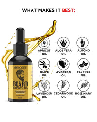 Mancode Beard Growth Oil for Men - 50ml | Enriched with Natural Herbs & Jadibuti | Paraben Free | Fills Patchy Beard | For Thicker & Longer Beard | Rich in Vitamins | Beard Oil for fast beard growth Pack 1