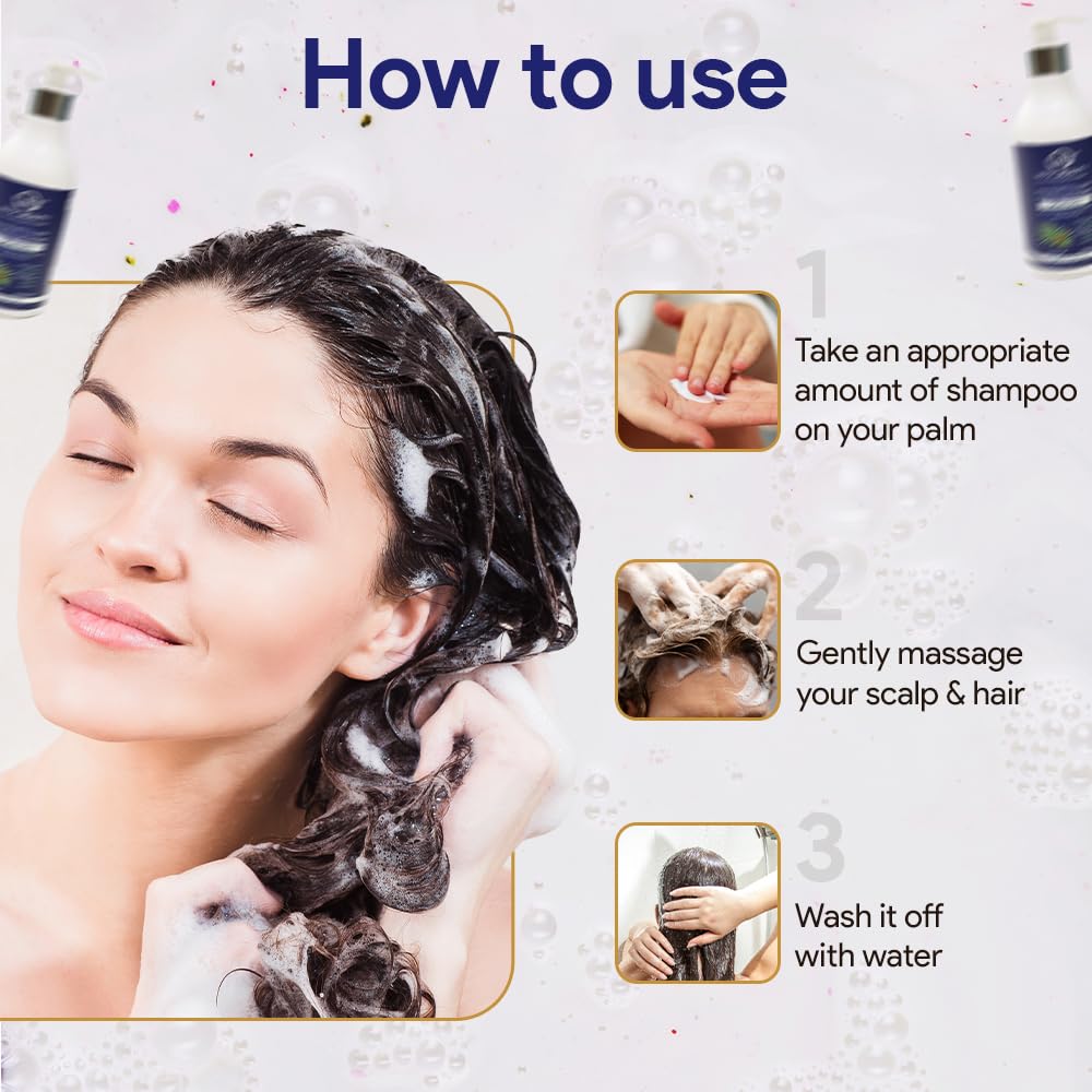 Vamp Beauty Strengthening Shampoo with Saw Palmetto & Biotin | Controls Hair Fall, Repairs Damage | Enriched with Silk Protein, Rice Water & Wheat Protein | For All Hair Types | 300ml