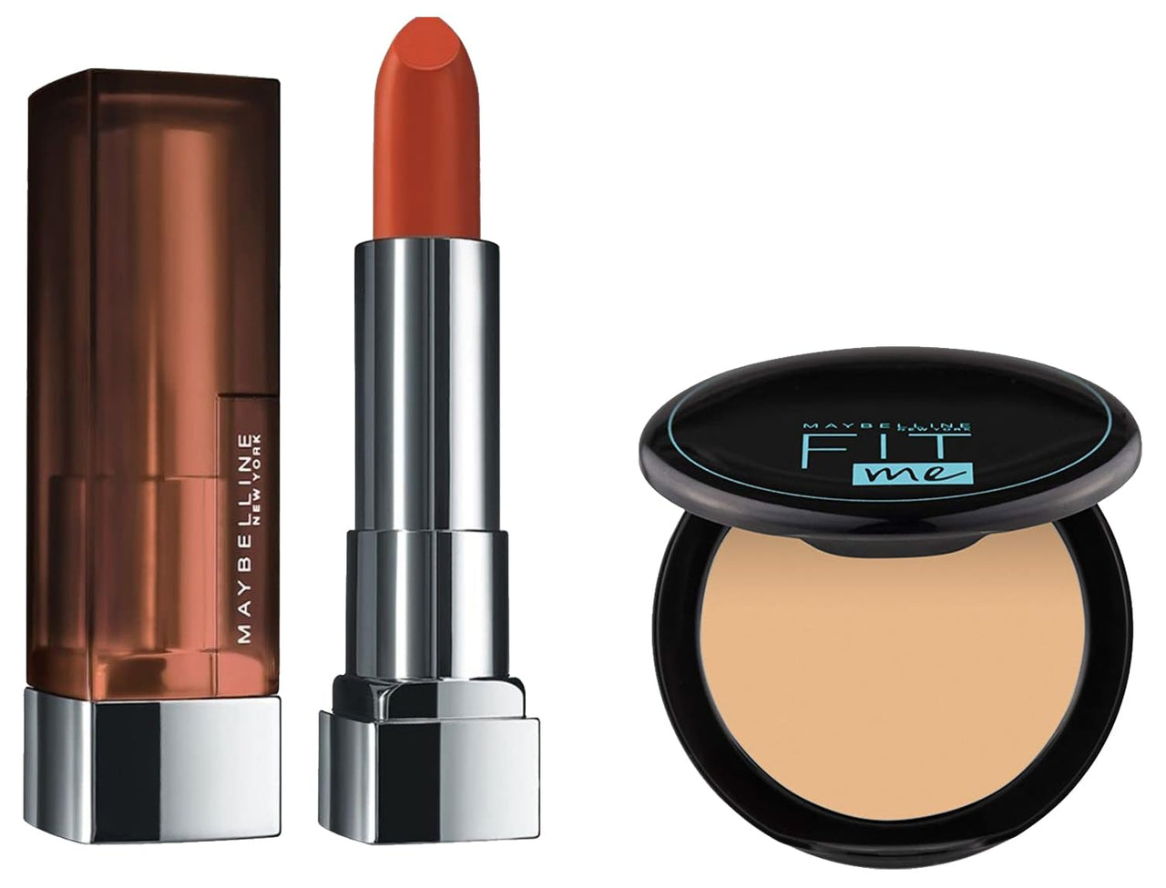 Maybelline New York Matte Buildable Coverage Lipstick,Intense Color,674 Madison Red,3.9G&Oli Control Powder For All Skin Types,With Spf To Protect Skin From Sun,Absorbs Oil,128 Warm Nude,6G,Pack Of 1