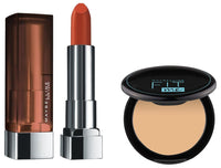 Maybelline New York Matte Buildable Coverage Lipstick,Intense Color,674 Madison Red,3.9G&Oli Control Powder For All Skin Types,With Spf To Protect Skin From Sun,Absorbs Oil,128 Warm Nude,6G,Pack Of 1