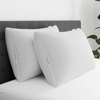 Set of 4 Standard/Queen AllerEase Pillow Protectors - Moisture Wicking, Advanced Allergy Protection - Premium Polyester, Zippered Protectors 4.0