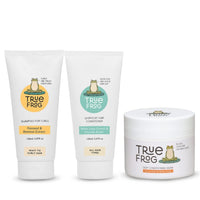 True Frog Shampoo For Curls (150 ml), Everyday Hair Conditioner (150 ml) & Deep Conditioning Mask (200 g) For Curly and Wavy hair to Repair and Rejuviante Curls - Combo Pack of 3
