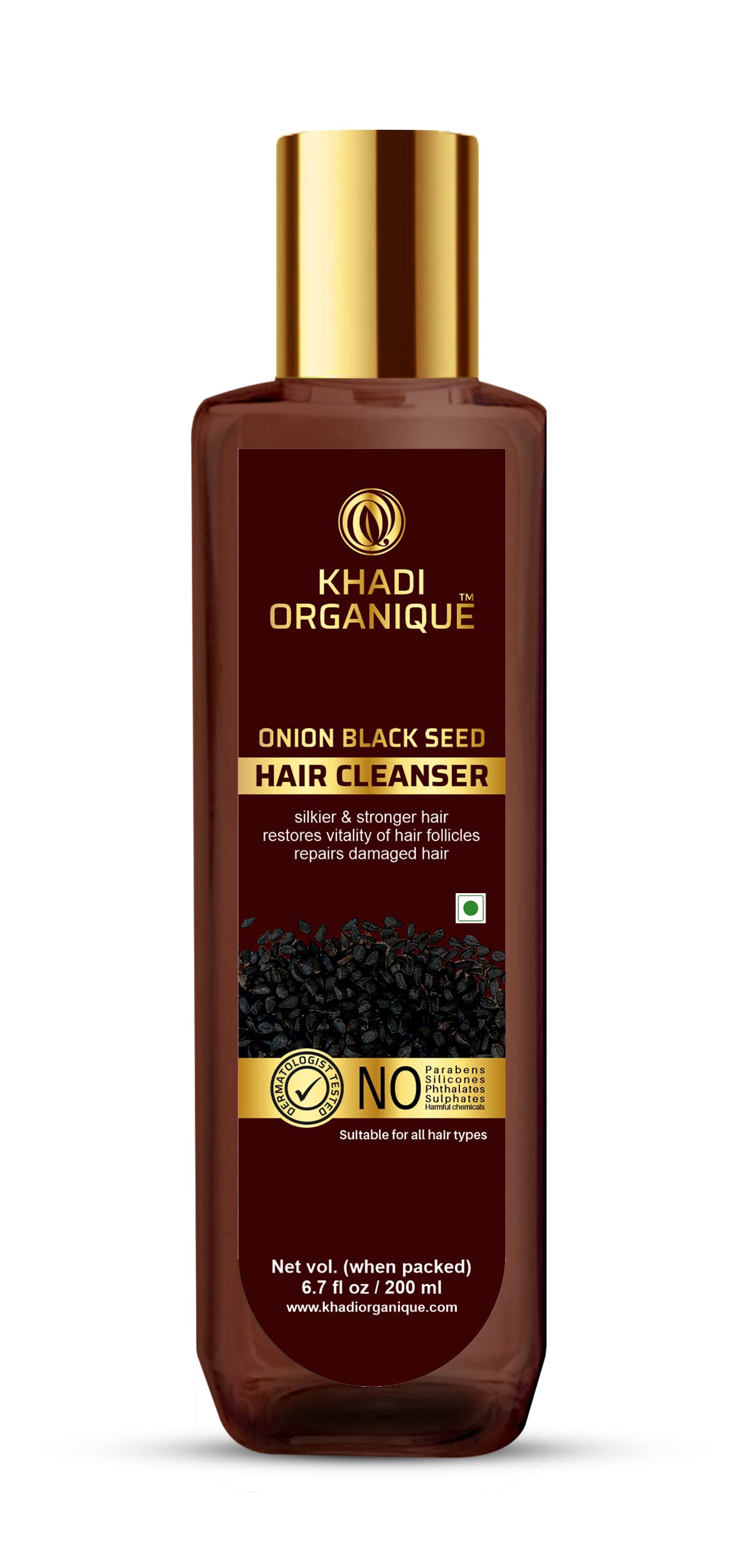 Khadi Organique Onion Black Seed Hair Shampoo 200ML For Healthy And Silky Hair