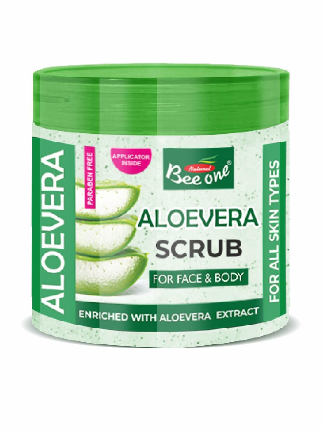 BEE ONE Aloevera Scrub For Face & Body 500ml | Deeply Nourishes & Removes Impurities For Glowing Skin | Perfect For Blackhead Removal | Enriched With Aloevera | 500ml Value Pack |