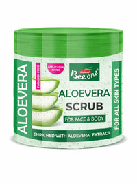 BEE ONE Aloevera Scrub For Face & Body 500ml | Deeply Nourishes & Removes Impurities For Glowing Skin | Perfect For Blackhead Removal | Enriched With Aloevera | 500ml Value Pack |