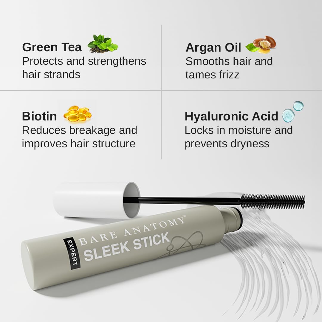 Bare Anatomy Expert Sleek Hair Finishing Stick|100% Alcohol & Silicon Free Formula|Baby Hair,Frizzy Hair & Flyaway Fixer|Non-Sticky & Non-Crunchy|Natural Sleek Finish With No Residue|10Ml,Gel
