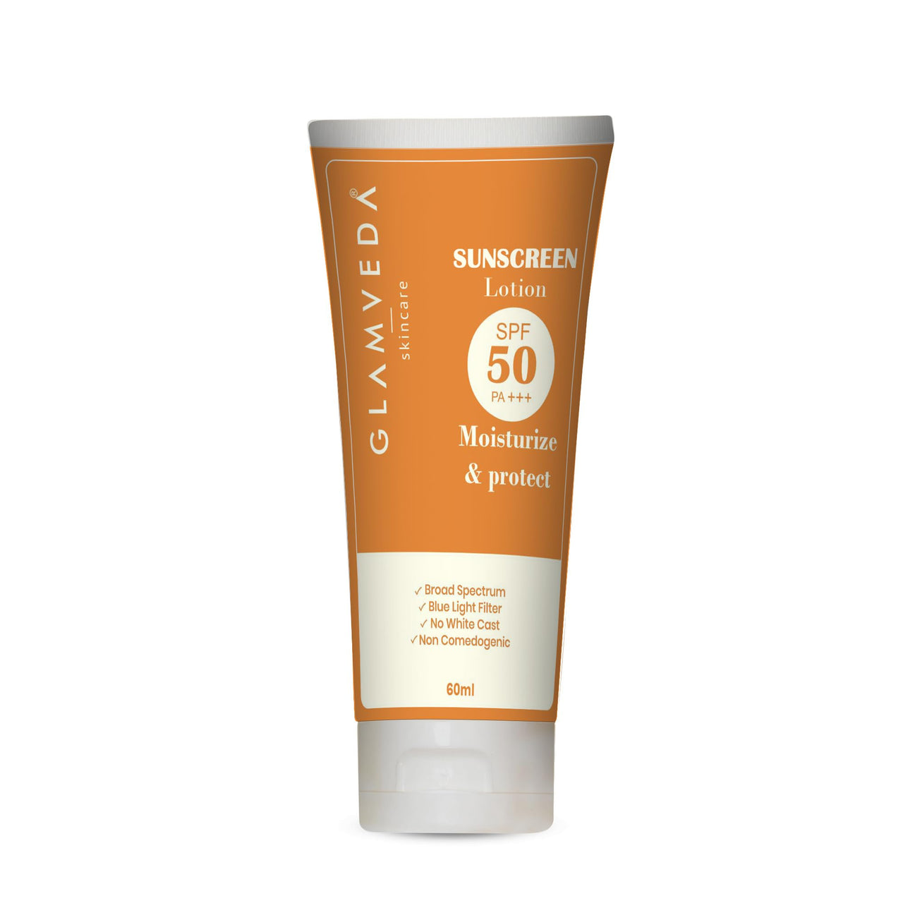 Glamveda Hybrid Sunscreen Lotion Spf 50 PA+++ | Moisturize & Protect | Water and Sweat resistant | All skin types | 60ml