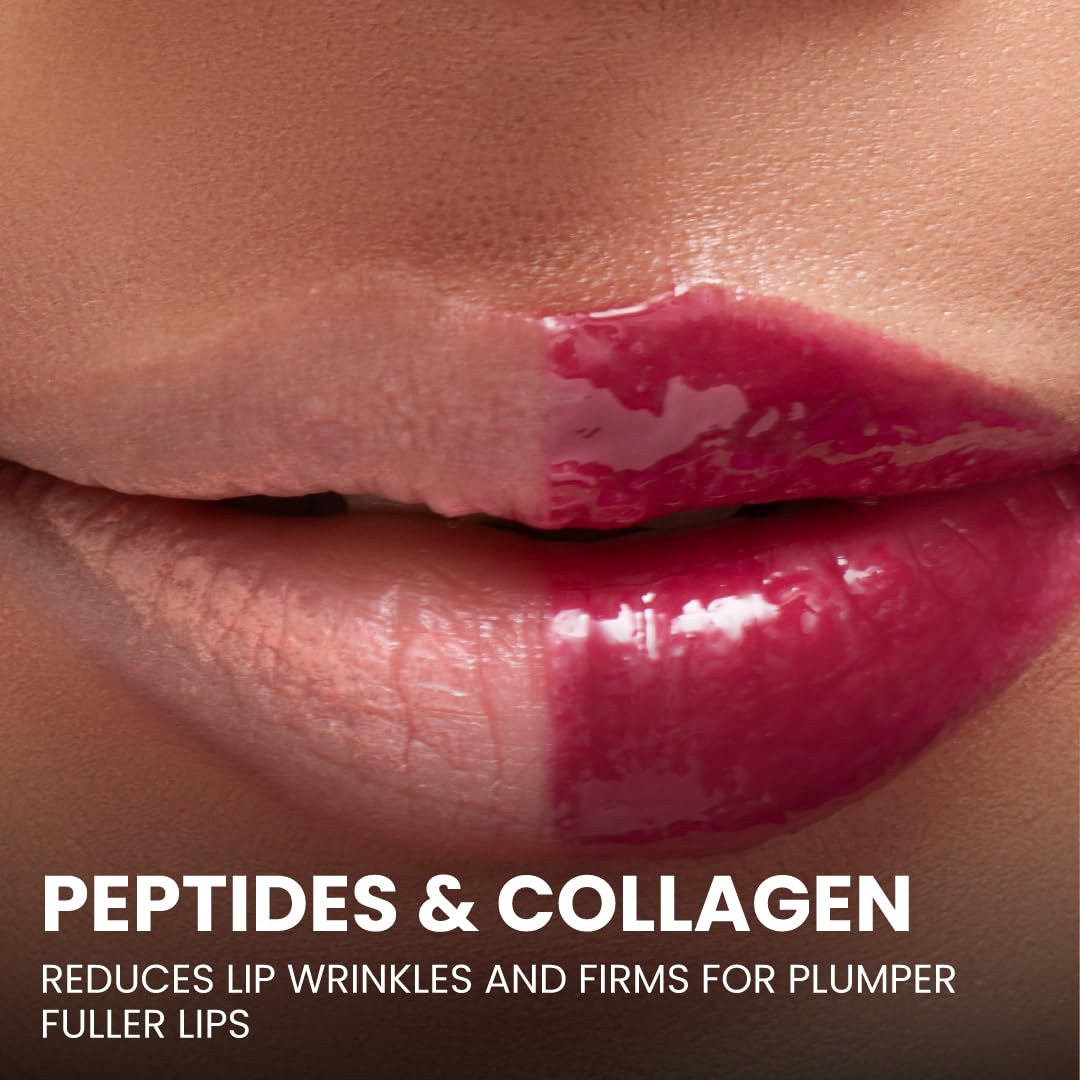 Typsy Beauty Pout Polish Peptide Lip Treatment Balm-Raspberry Lollipop |Plump lips with hydration|Lip Balm for Dry and Chapped lips|Lip Balm for men & women|Maroon |8g