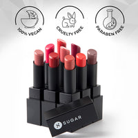SUGAR Cosmetics Nothing Else Matter Longwear Lipstick for Women | Lasts Up To 8+ Hours| Enriched with Vitamin E | 100% Vegan | 3.2gm - 12 Teak Over