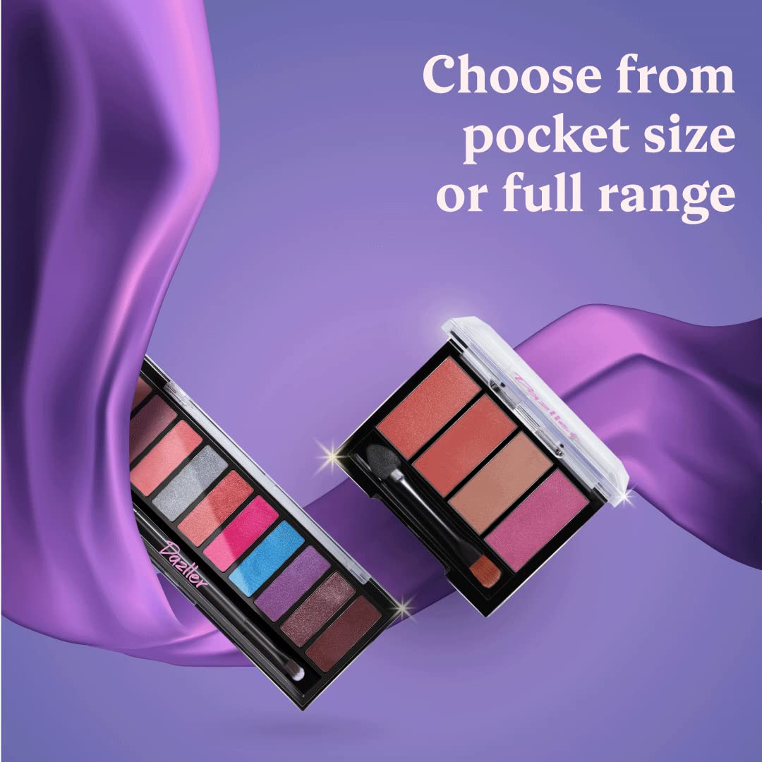 Dazller Eyeshadow 10-in-1 Palette,10g, DES6, Velvety Texture, No Patchiness, Easy blending, with Sponge-Brush Applicator (Multicolor)