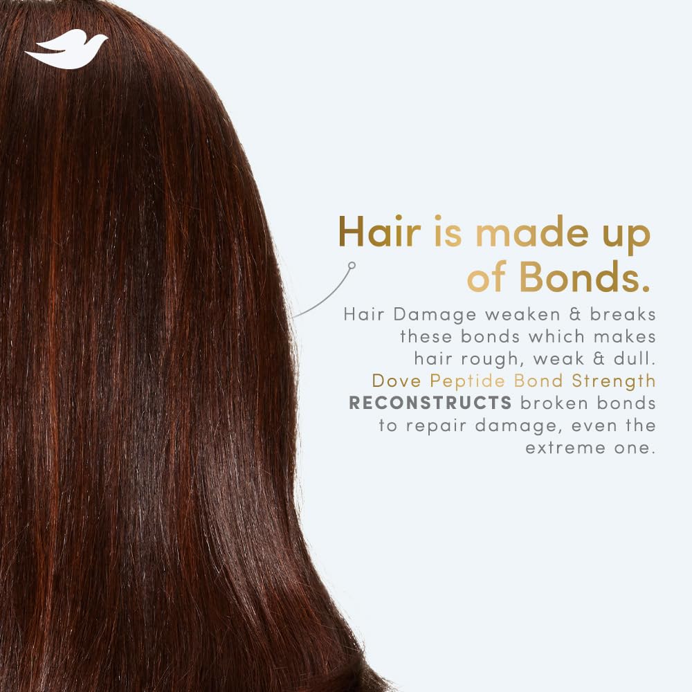 Dove Peptide Bond Strength Conditioner for Dry & Damaged Hair - 175 ml | Enriched with PROTEIN PEPTIDES | Reconstructs broken Bonds for Fortified, Detangled & Smooth Hair