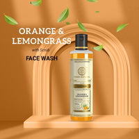 Khadi Natural Orange & Lemongrass Herbal Face Wash | Face Wash for Dry Skin | Natural Face Wash | Organic Face Wash for Healthy Skin | Paraben & SLS Free| Pack of 2| (210 * 2) (420 ml)
